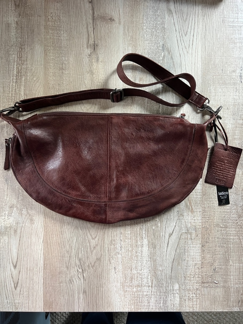 NWT Latico Callie Sling Brown Leather Crossbody Shoulder Bag